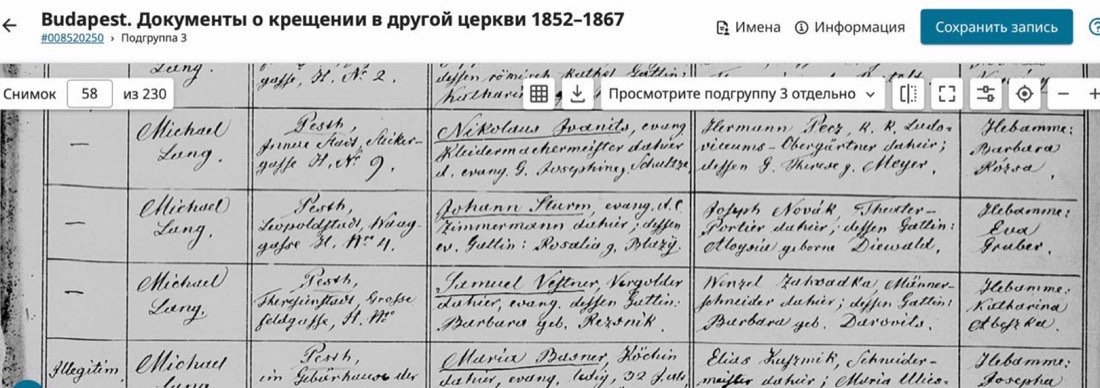 Иллюстрация к семейной хронике